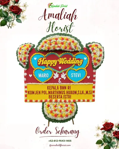 Karangan Papan Bunga Pernikahan dukuh